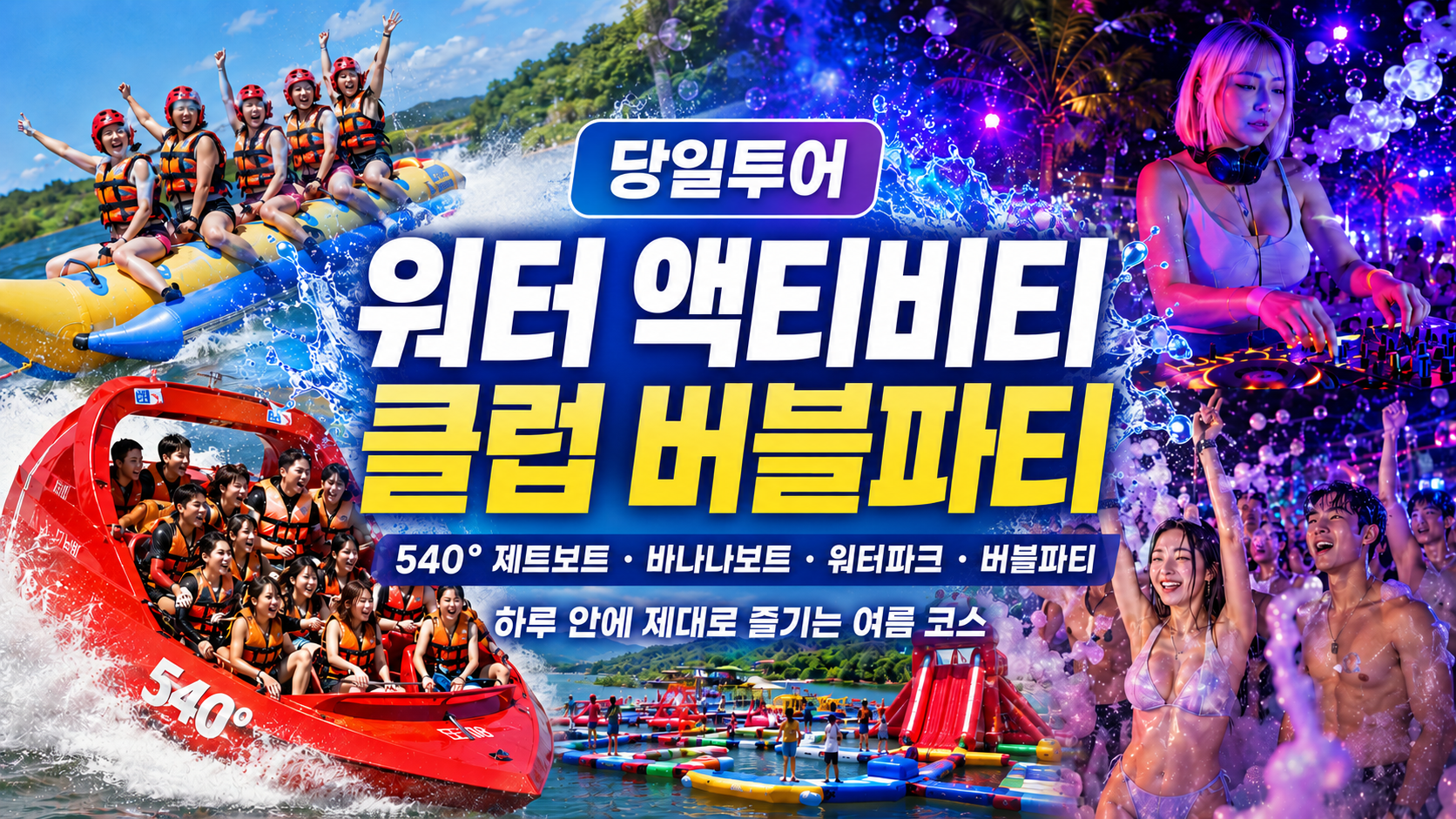 [당일투어] 여름 수상액티비티 All in one ! [버블파티 포함]